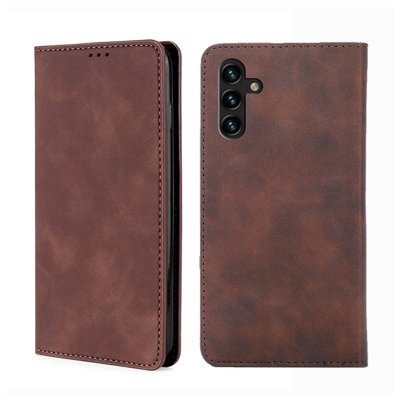 Samsung Galaxy A04s Skin Feel Θήκη Βιβλίο Dark Brown