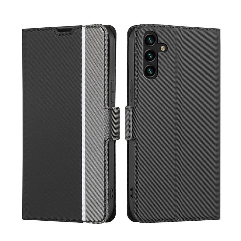 Samsung Galaxy A04s Twill Texture Θήκη Πορτοφόλι Black