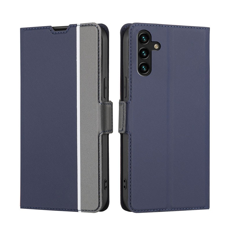 Samsung Galaxy A04s Twill Texture Θήκη Πορτοφόλι Blue