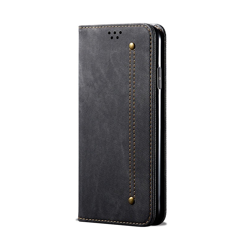 Xiaomi Poco C40 Denim Texture Θήκη Βιβλίο Black