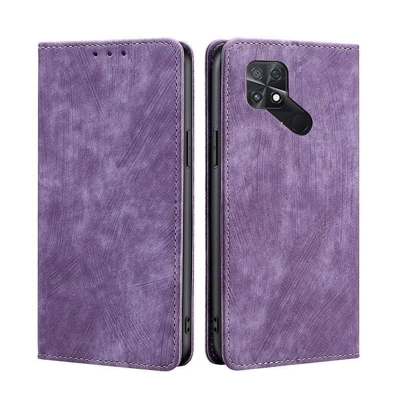 Xiaomi Poco C40 Brush Magnetic Θήκη Βιβλίο Purple