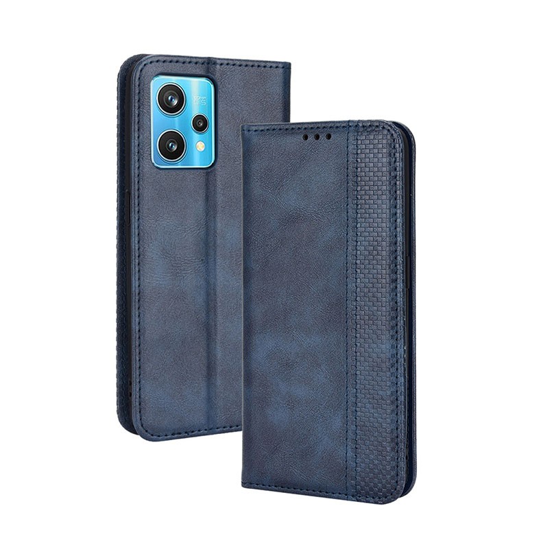 Realme 9 Pro 5G Magnetic Buckle Retro Θήκη Βιβλίο Blue