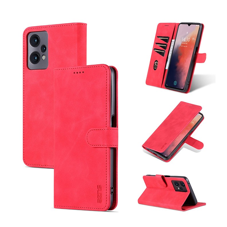 Realme 9 Pro 5G Flip Texture Leather Θήκη Πορτοφόλι Red