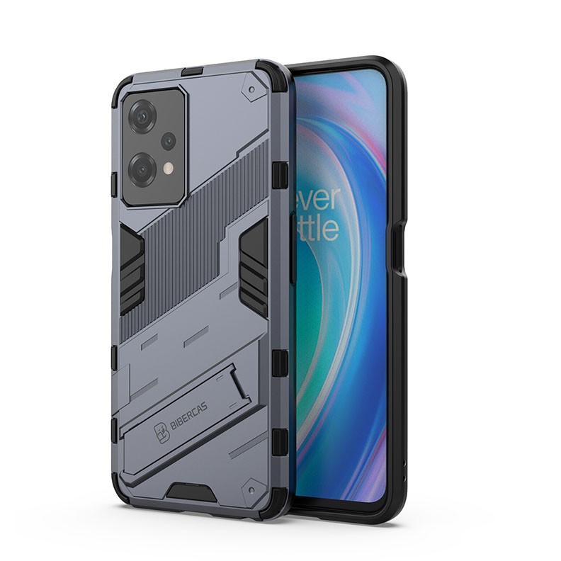 Realme 9 Pro 5G Punk Armor Σκληρή Θήκη με Στήριγμα Grey