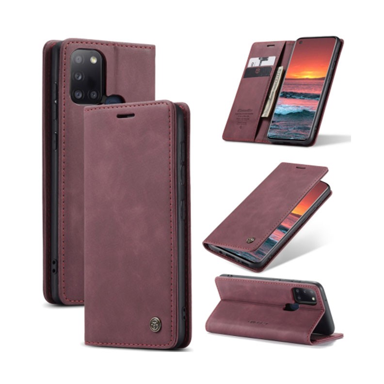 Samsung Galaxy A21s CaseMe-013 Retro Θήκη Βιβλίο Wine Red