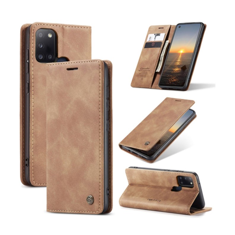 Samsung Galaxy A21s CaseMe-013 Retro Θήκη Βιβλίο Brown