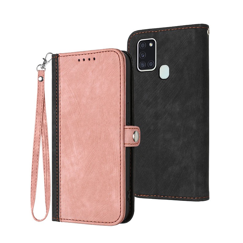 Samsung Galaxy A21s Double Buckle Θήκη Πορτοφόλι Pink