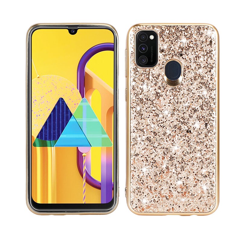 Samsung Galaxy A21s Glitter Powder Θήκη Σιλικόνης Gold