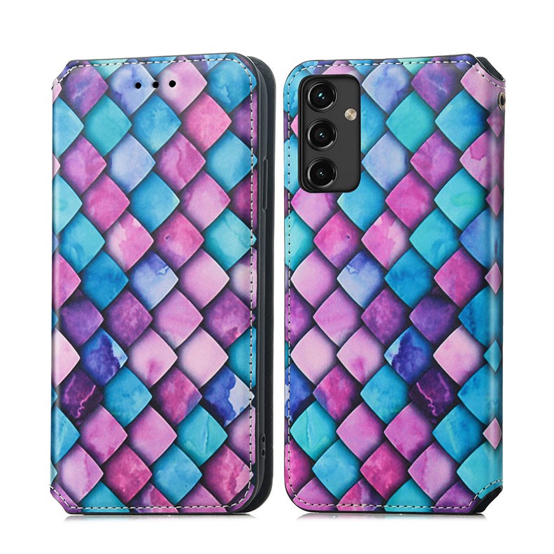 Samsung Galaxy A14 5G Colorful Magnetic Θήκη Βιβλίο Purple Scales