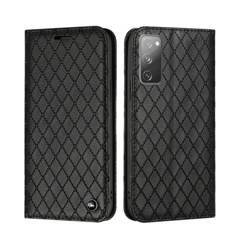 Samsung Galaxy S20 FE Rhombus Texture Θήκη Βιβλίο Black