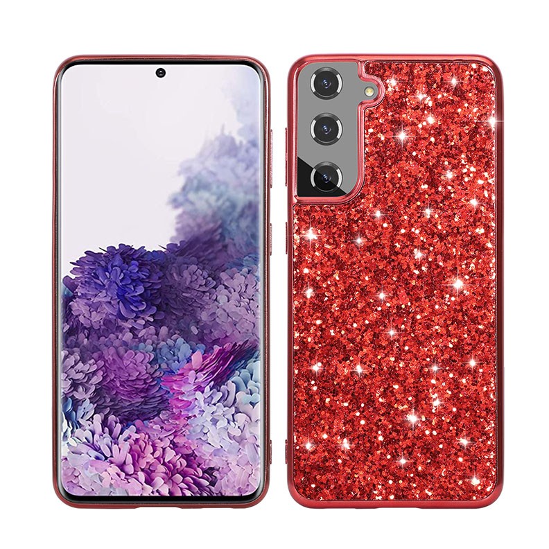 Samsung Galaxy S21 Plus 5G Glitter Powder Σκληρή Θήκη Red