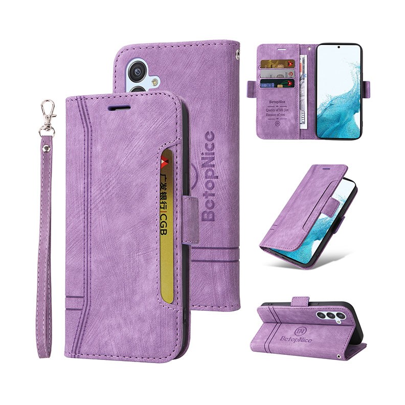Samsung Galaxy A54 5G BETOPNICE Dual-side Θήκη Πορτοφόλι Purple