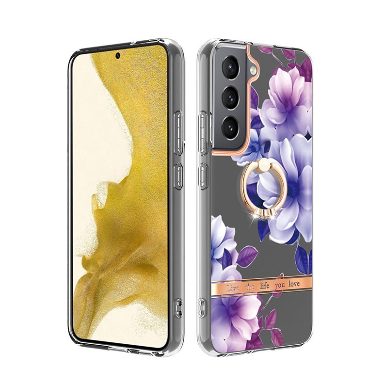 Samsung Galaxy S23 Plus 5G Flowers Σκληρή Θήκη με Δαχτυλίδι Purple Begonia