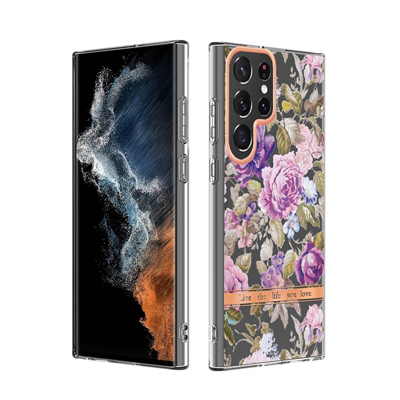 Samsung Galaxy S23 Ultra 5G Flowers Θήκη Σιλικόνης Purple Peony