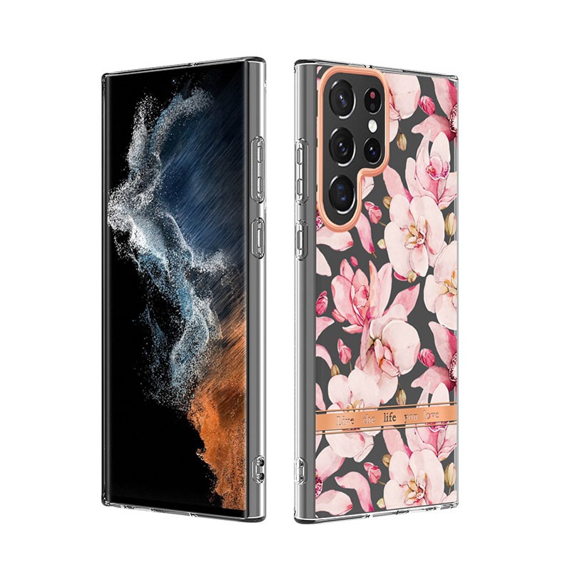 Samsung Galaxy S23 Ultra 5G Flowers Θήκη Σιλικόνης Pink Gardenia