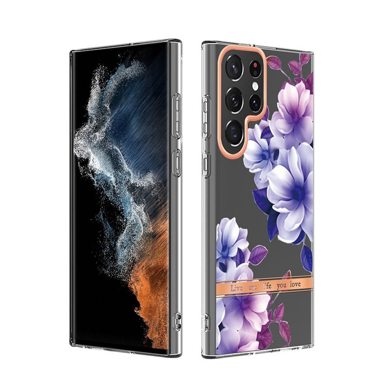 Samsung Galaxy S23 Ultra 5G Flowers Θήκη Σιλικόνης Purple Begonia