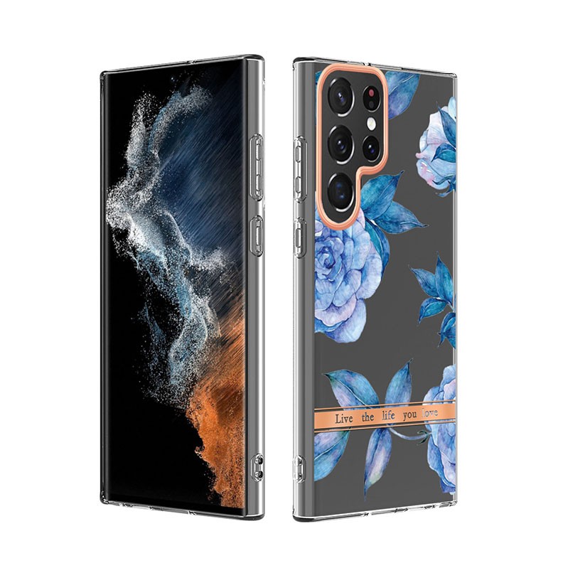 Samsung Galaxy S23 Ultra 5G Flowers Θήκη Σιλικόνης Orchid Peony