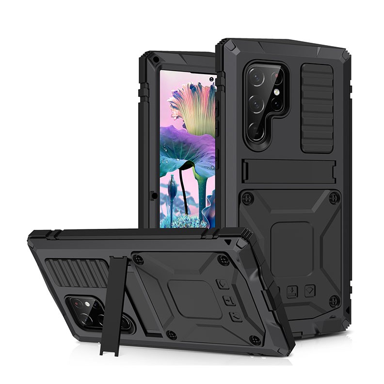 Samsung Galaxy S23 Ultra 5G Life Σκληρή Θήκη με Στήριγμα Black