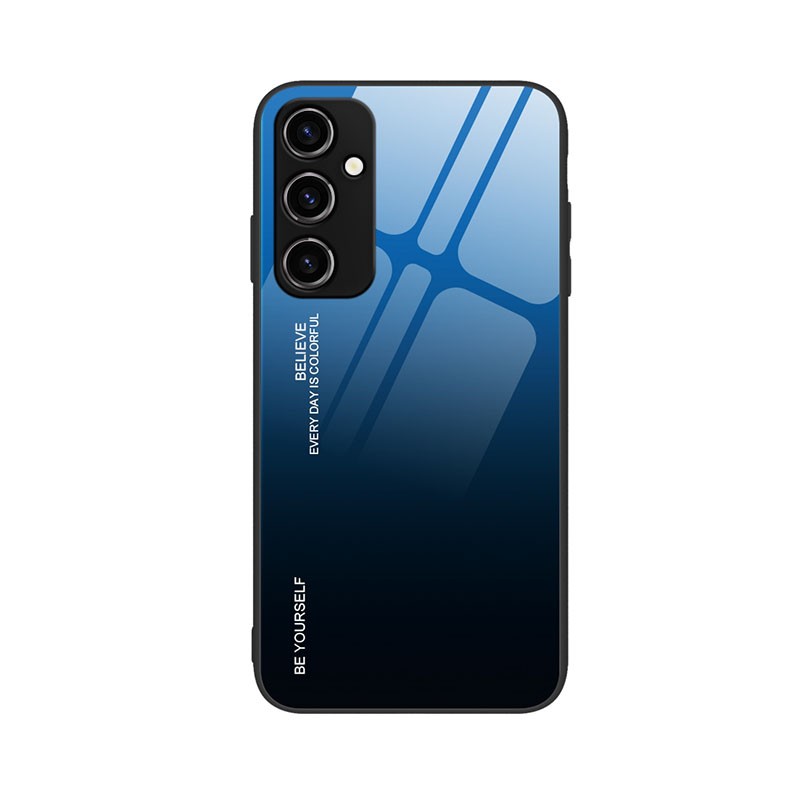 Samsung Galaxy A34 5G Gradient Θήκη Σιλικόνης με Τζάμι Blue/Black