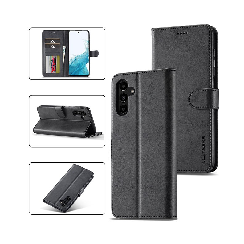 Samsung Galaxy A34 5G LC.IMEEKE Calf Texture Θήκη Πορτοφόλι Black