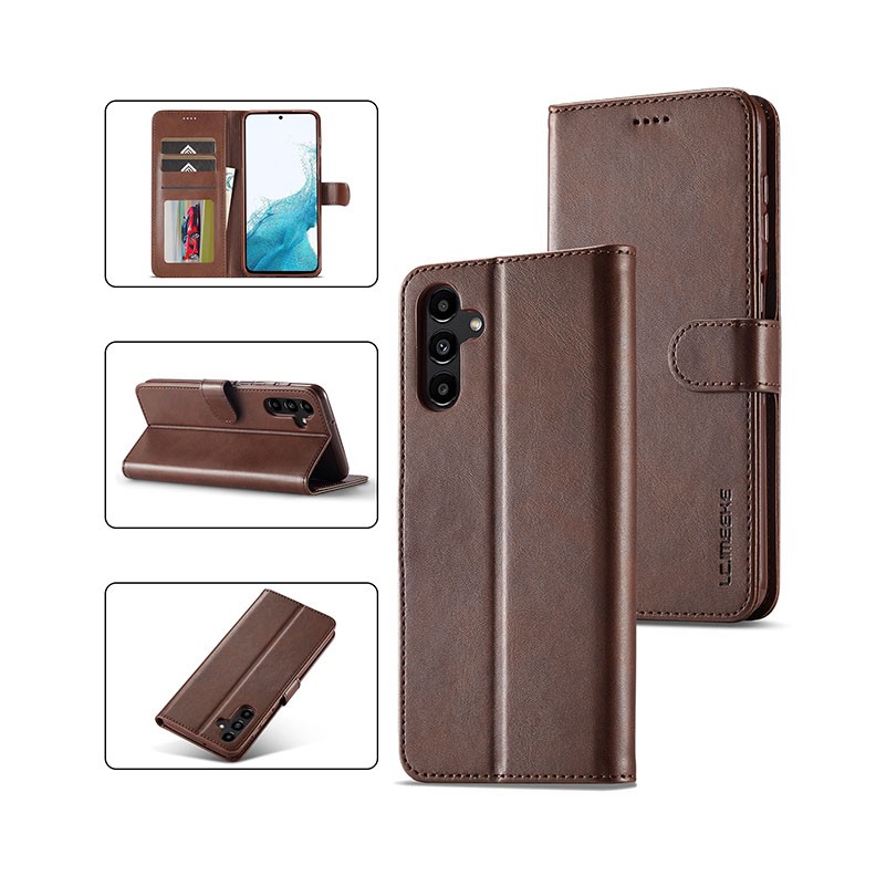 Samsung Galaxy A54 5G LC.IMEEKE Calf Texture Θήκη Πορτοφόλι Brown
