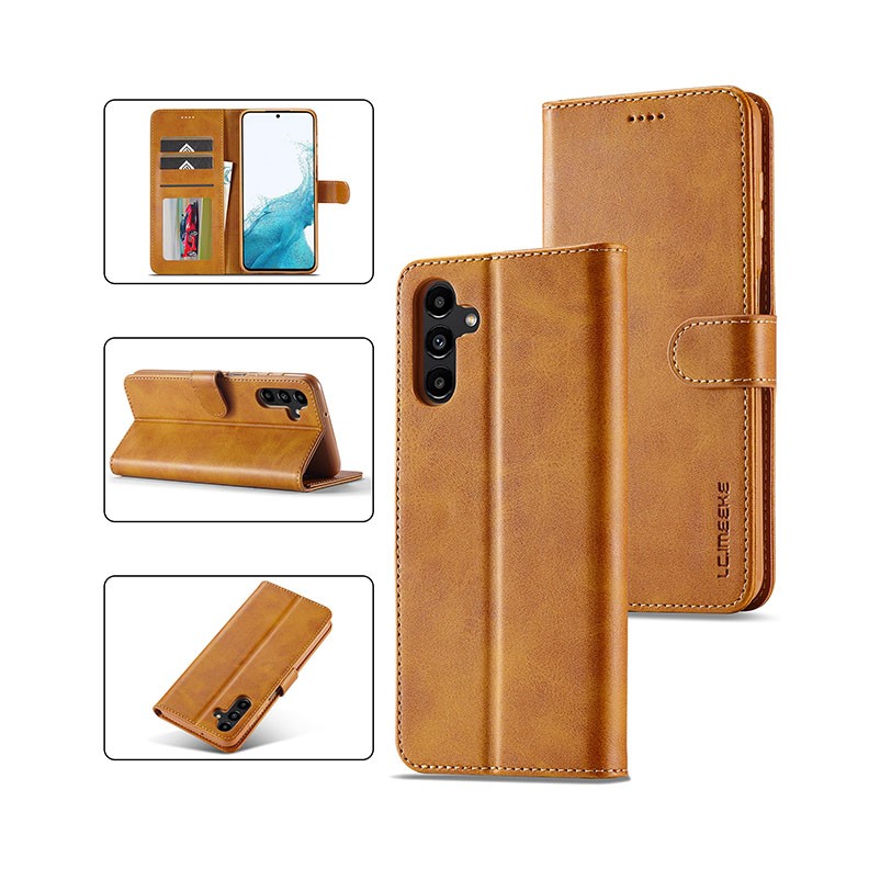 Samsung Galaxy A54 5G LC.IMEEKE Calf Texture Θήκη Πορτοφόλι Brown