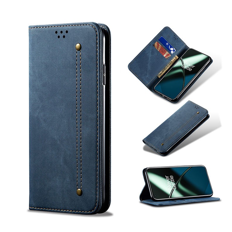 OnePlus 11 5G Denim Texture Θήκη Βιβλίο Blue