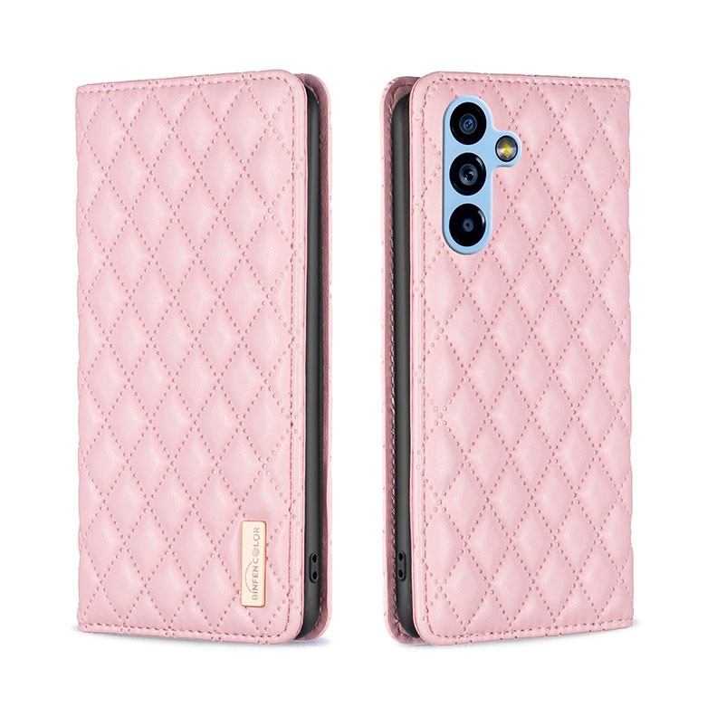 Samsung Galaxy A54 5G Puff Rhombus Θήκη Βιβλίο Pink