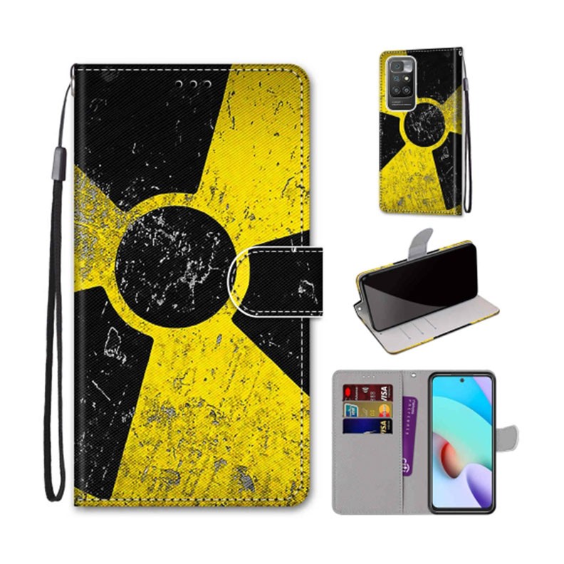 Xiaomi Redmi 10 Leather Case  Θήκη Πορτοφόλι Yellow Black Logo