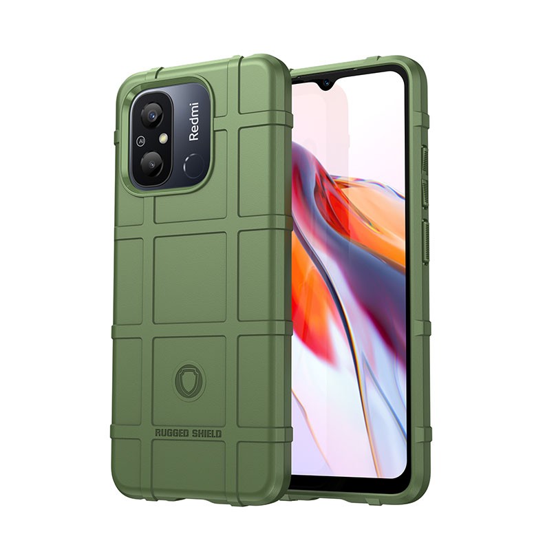 Xiaomi Redmi 12C Grid Design Σκληρή Θήκη Σιλικόνης Green