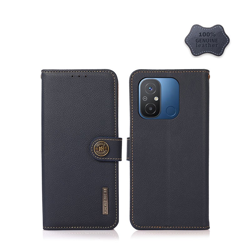 Xiaomi Redmi 12C KHAZNEH Custer Δερμάτινη Θήκη Πορτοφόλι Blue