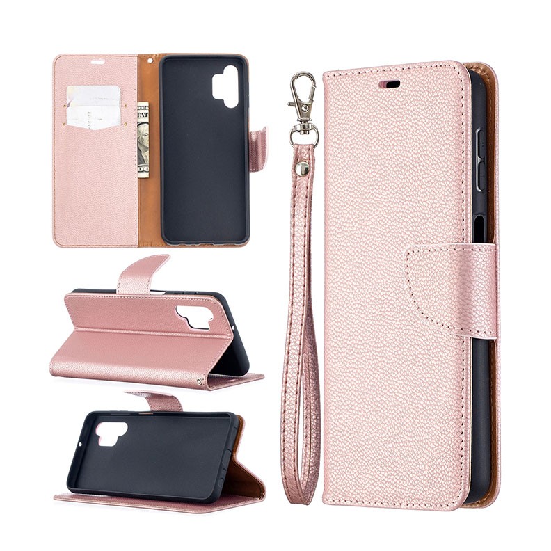 Samsung Galaxy A32 5G Pure Color Θήκη Πορτοφόλι Rose Gold
