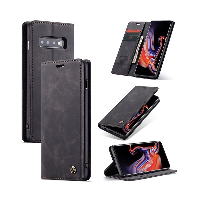 Samsung Galaxy S10 Plus CaseMe 013 Retro Θήκη Βιβλίο Black