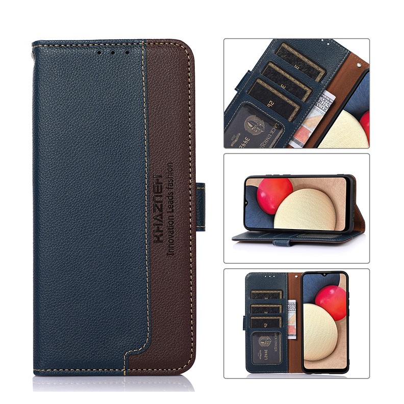OnePlus 11 5G KHAZNEH Litchi Texture Θήκη Πορτοφόλι Blue