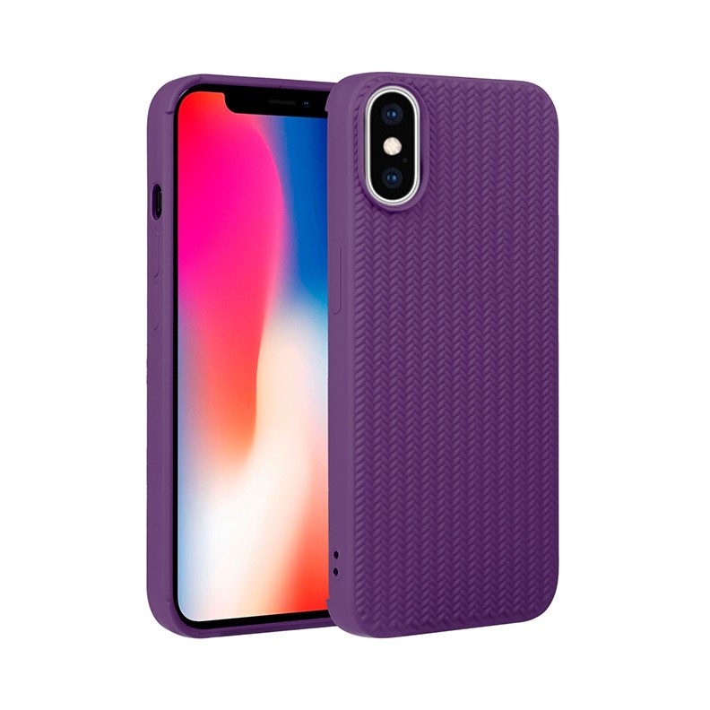 Apple iPhone X/Xs Weave Texture Θήκη Σιλικόνης Purple