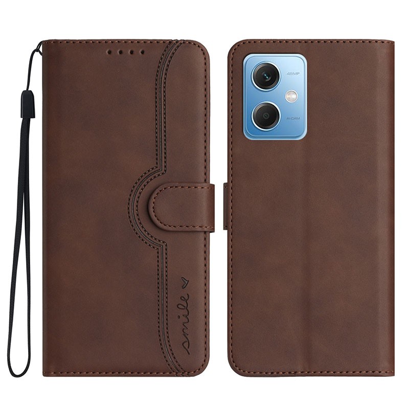 Xiaomi Redmi Note 12 Pro Plus Heart Skin Feel Θήκη Πορτοφόλι Brown