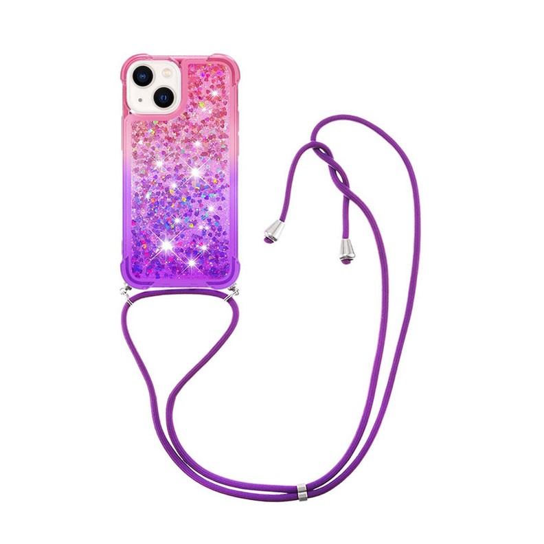 Apple iPhone 14 Quicksand Θήκη Σιλικόνης με Λουράκι Pink/Purple