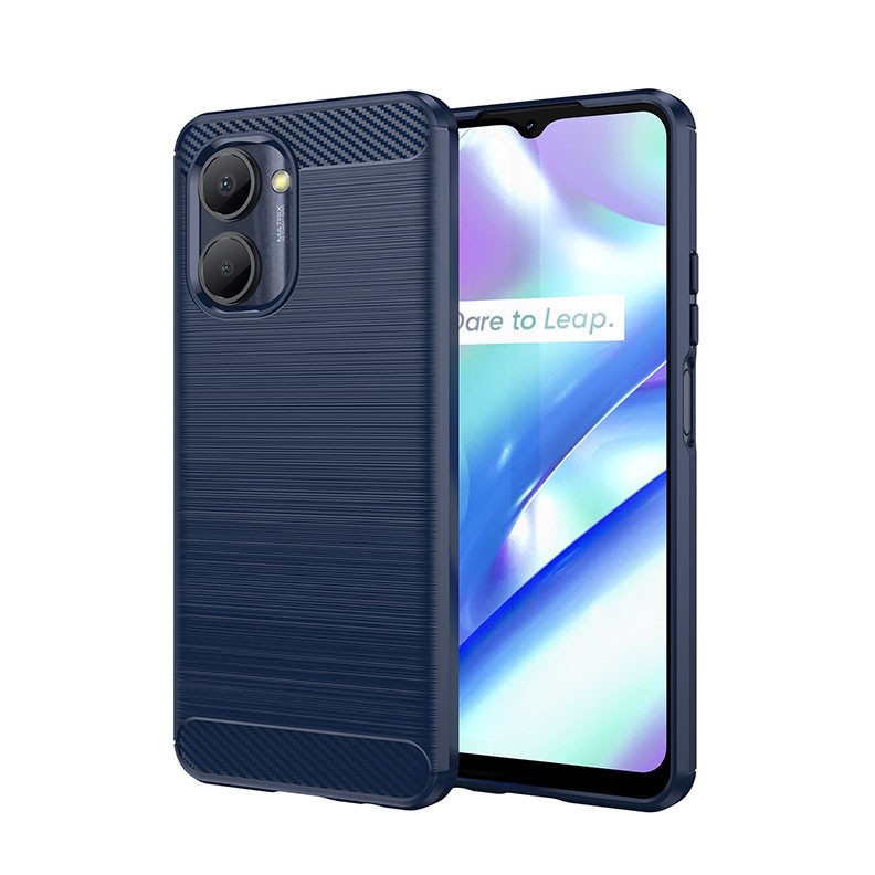 Realme C30 Carbon Fiber Θήκη Σιλικόνης Blue