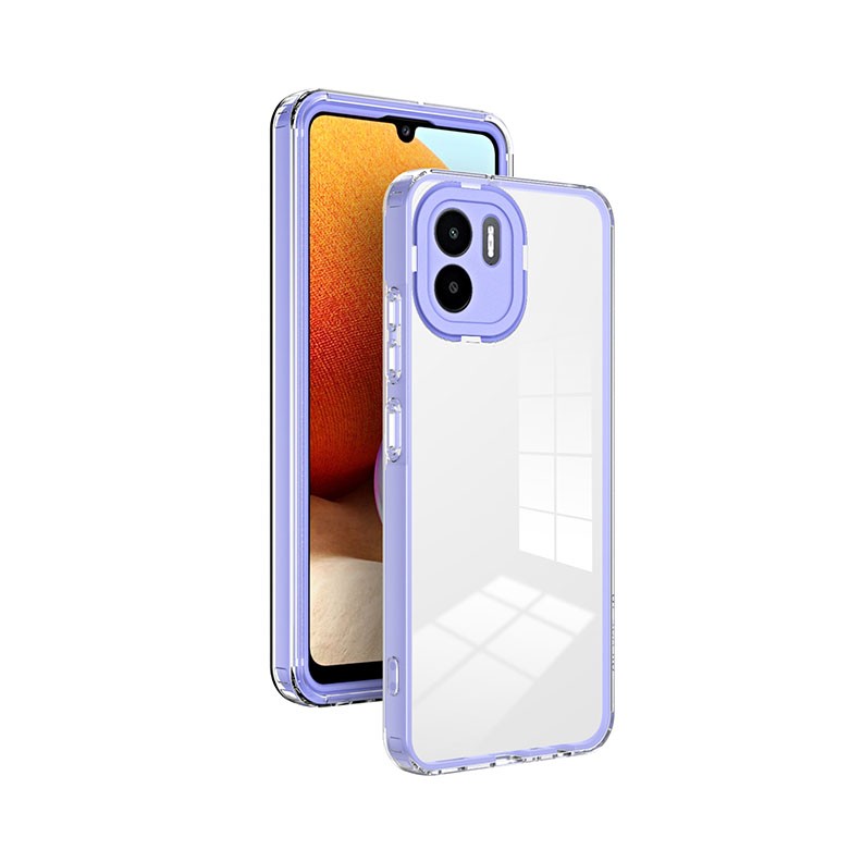 Xiaomi Redmi A1 / A2 Color Frame Διάφανη Θήκη Σιλικόνης Purple