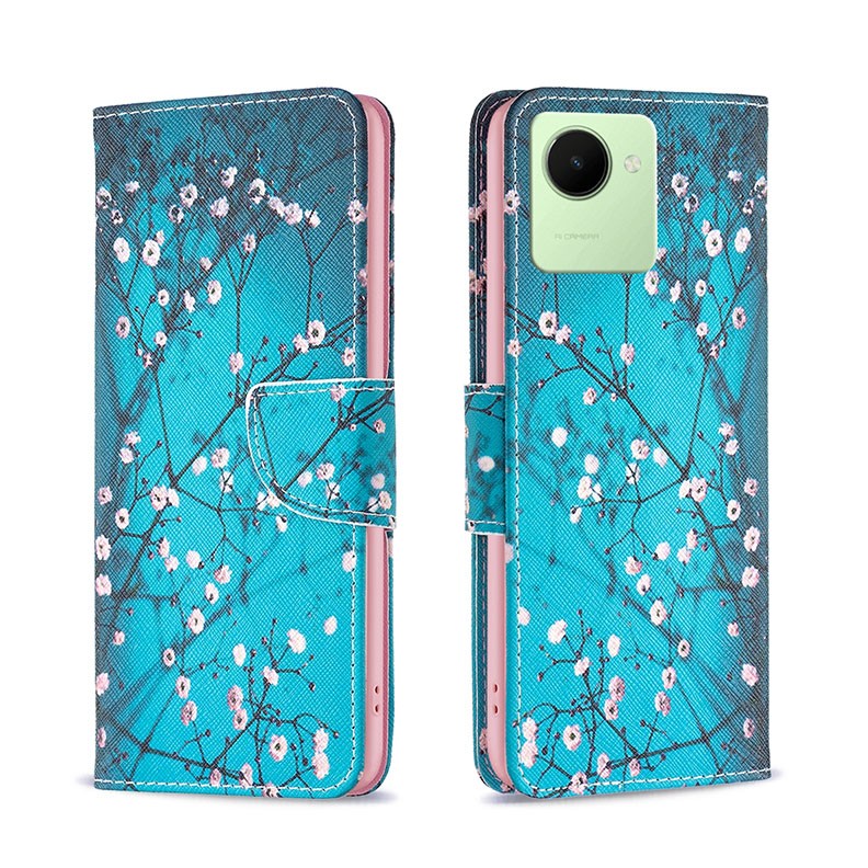 Realme C30 Colored Drawing Θήκη Πορτοφόλι Plum Blossom