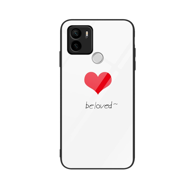 Xiaomi Redmi A1 / A2 Plus Painted Θήκη Σιλικόνης με Τζάμι Red Heart