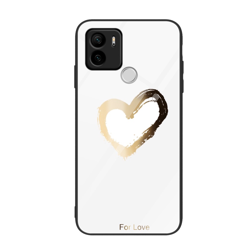 Xiaomi Redmi A1 / A2 Plus Painted Θήκη Σιλικόνης με Τζάμι Golden Love