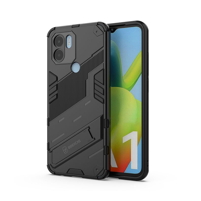 Xiaomi Redmi A1 / A2 Plus Punk Armor Σκληρή Θήκη με Στήριγμα Black