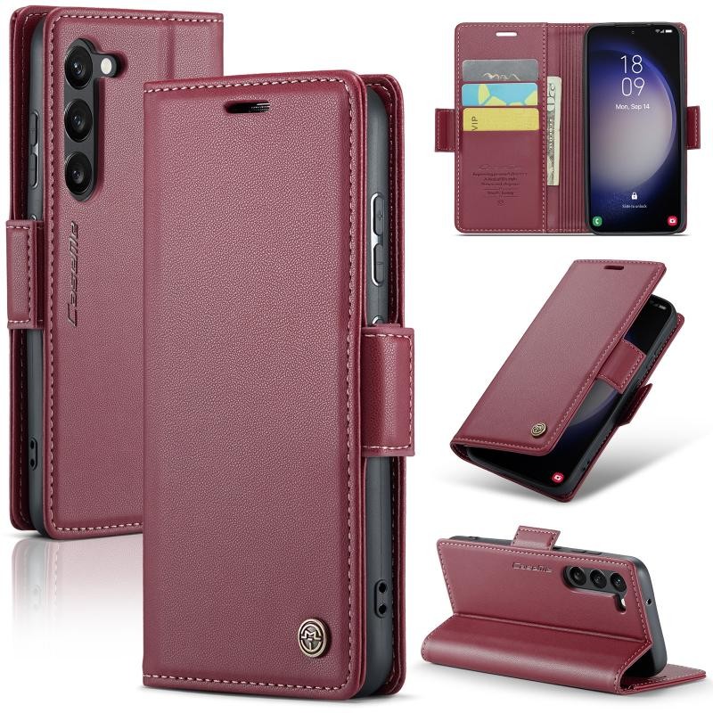 Samsung Galaxy S23 5G CaseMe 023 Luminus Θήκη Πορτοφόλι Wine Red