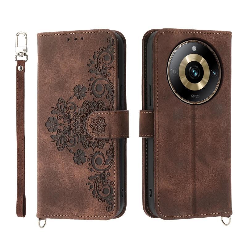 Realme 11 Pro 5G / 11 Pro Plus 5G Skin-feel Embossed Θήκη Πορτοφόλι Brown