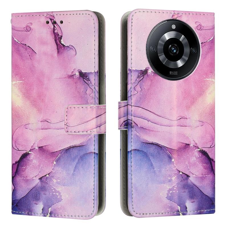 Realme 11 Pro 5G / 11 Pro Plus 5G Marble Pattern Θήκη Πορτοφόλι Purple