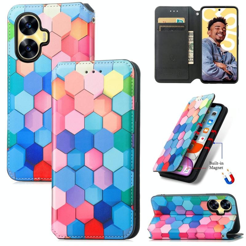 Realme C55 Colorful Magnetic Θήκη Βιβλίο Colorful Cube