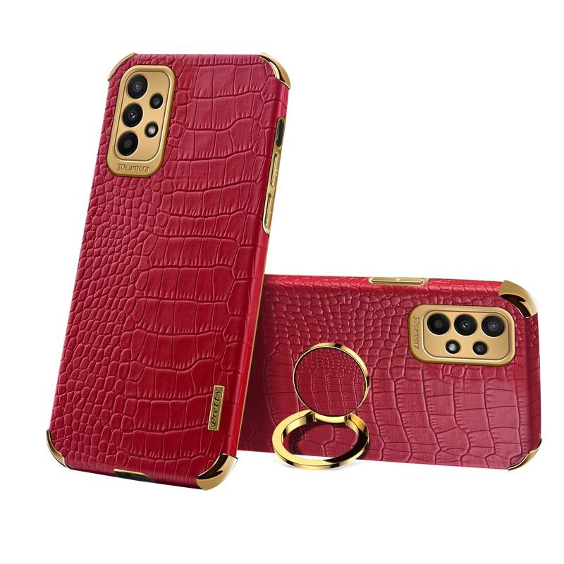 Samsung Galaxy A23 5G Crocodile Θήκη Σιλικόνης με Δαχτυλίδι Red