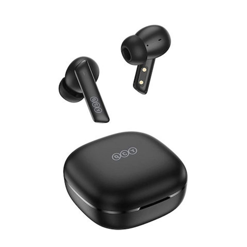 QCY HT05 In-ear Bluetooth Handsfree Ακουστικά με Θήκη Φόρτισης Black