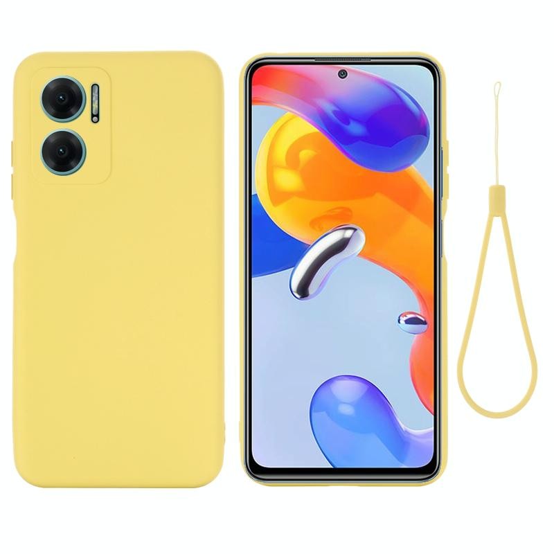 Xiaomi Redmi 10 5G Solid Color Liquid Silicone Dropproof Θήκη Σιλικόνης Yellow